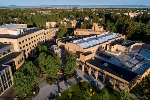 Aerial shot of campus.