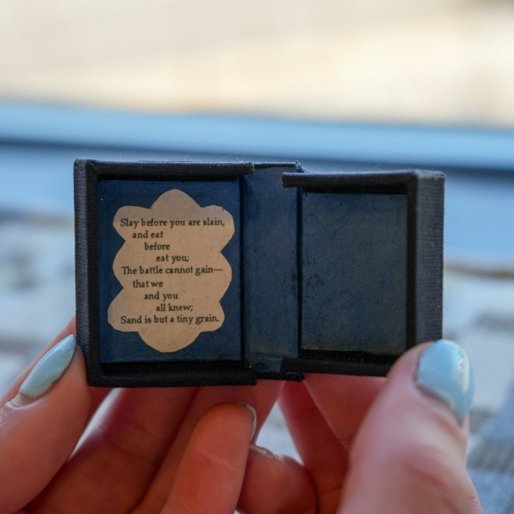 A miniature book.