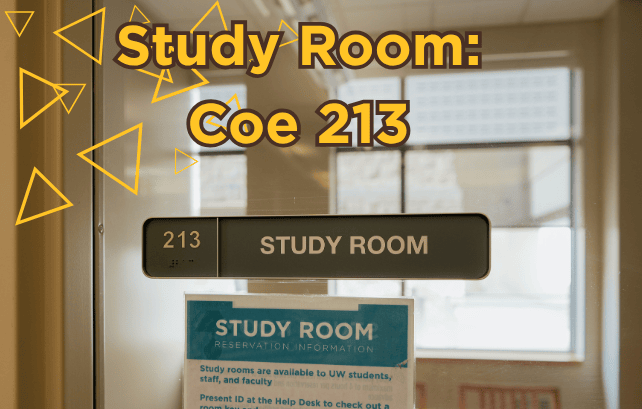 Details of study room 213, located on Level 2 of Coe Library.
