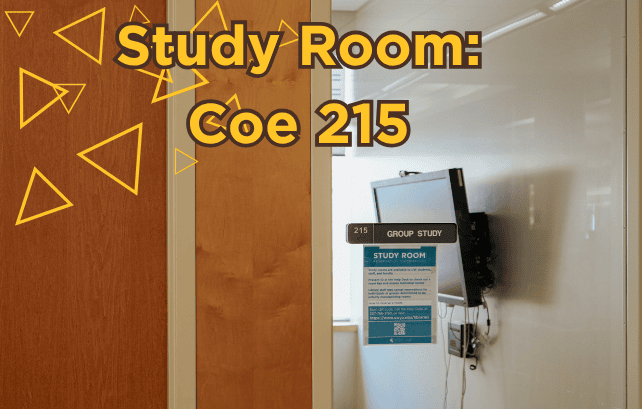 Details of study room 215, located on Level 2 of Coe Library.