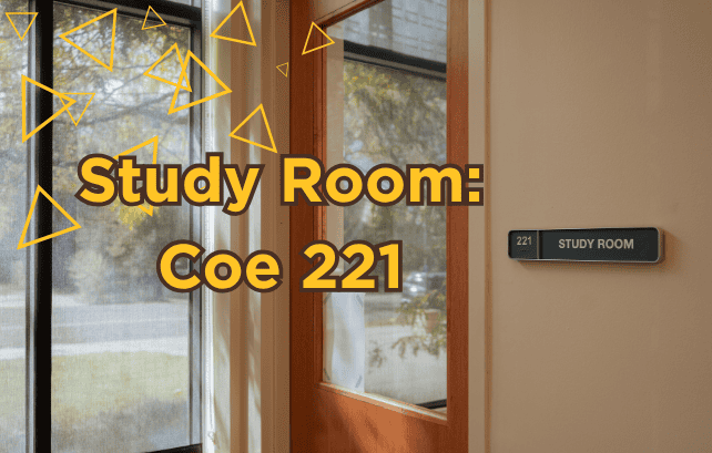 Details of study room 221, located on Level 2 of Coe Library.