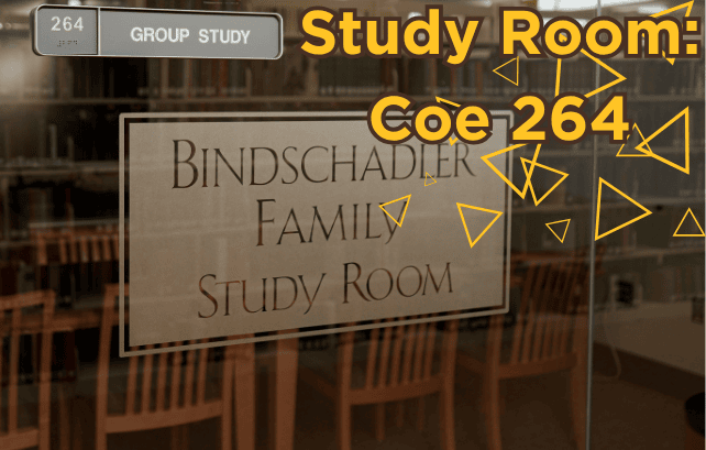 Details of study room 264, located on Level 2 of Coe Library.