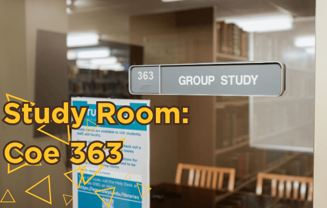 Details of study room 363, located on Level 3 of Coe Library.