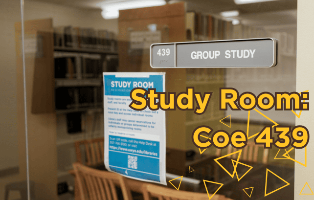 Details of study room 439, located on Level 4 of Coe Library.