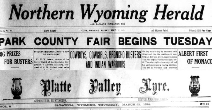 Northern Wyoming Herald and Platte Valley Lyre newspaper covers