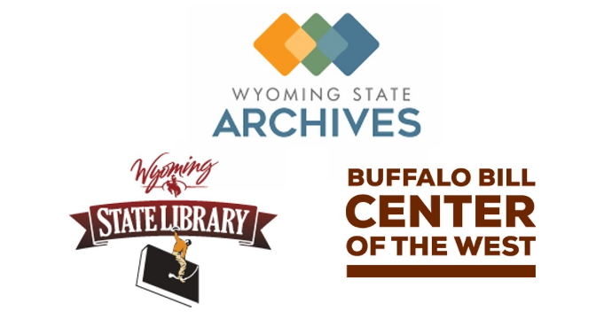 Wyoming state archives, state library and Buffalo Bill of the West logos