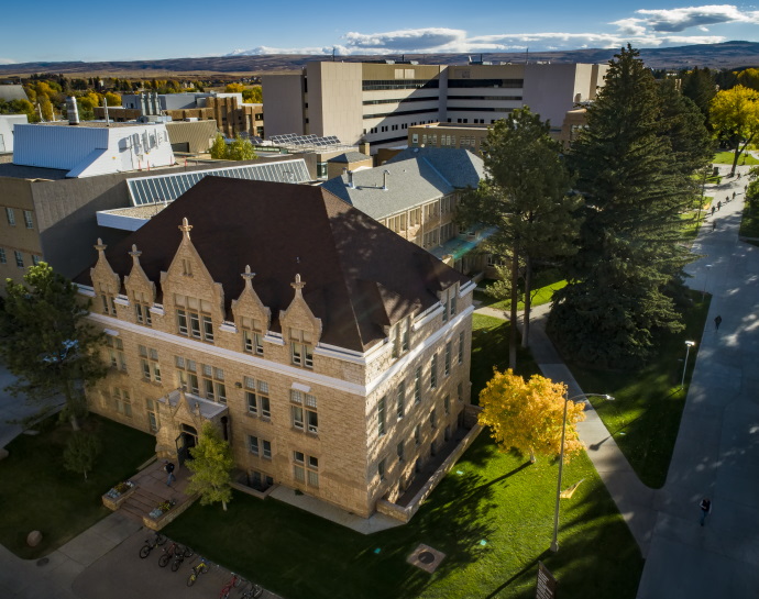 birdseye view of the Geology Library and Geology building