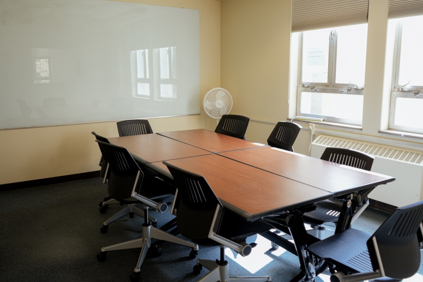 Interior of the main floor study room in the Geology Library,