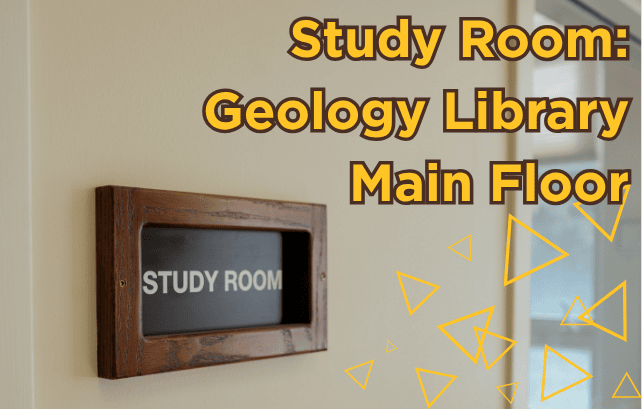 Details of the main floor study room located in the Brinkerhoff Geology Library.
