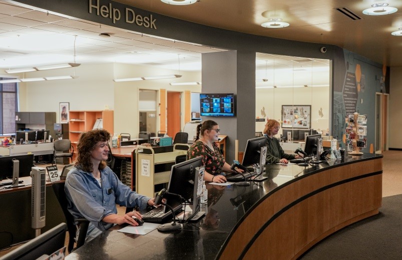 Coe library help desk.