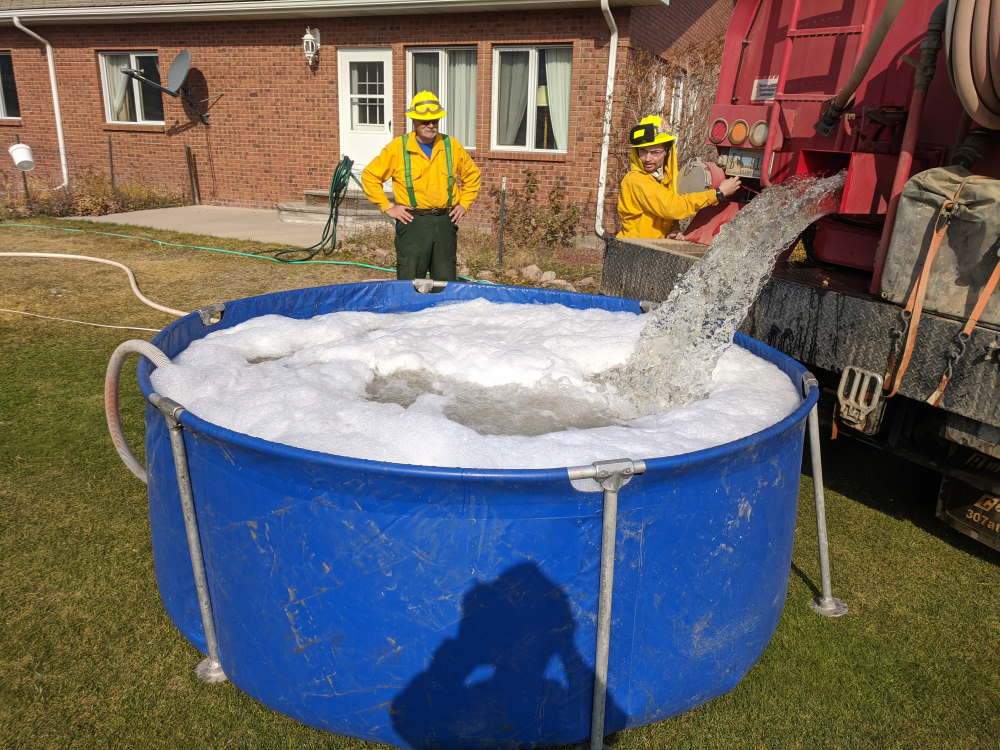 Mullen Fire tender filling drop tank