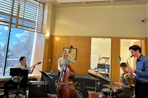 jazz band performing in Coe Library