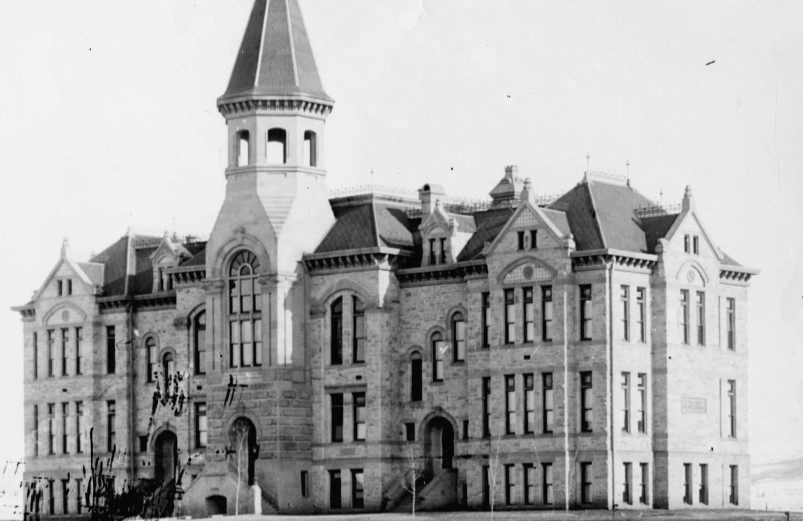 UW’s 1887 “Old Main” soon after construction. Photo courtesy of the Laramie Plains Museum, from the W.E. Stevens collection.