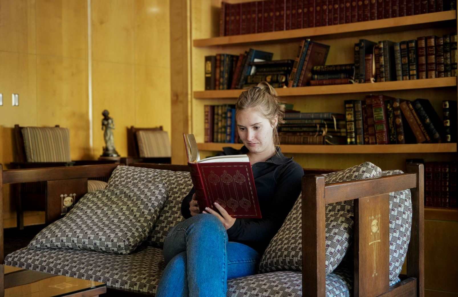 A student reading.