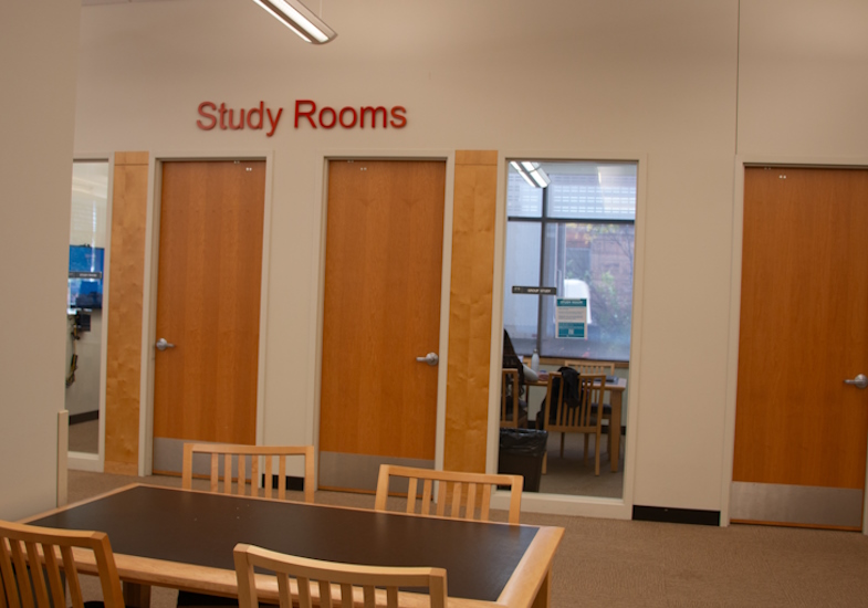 Reservable study rooms.