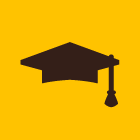 flat icon of grads mortarboard hat