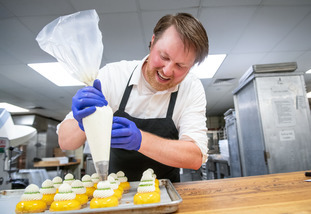 Chef making pastries in the Dining Center