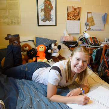 Student Studying in the UW Apartments