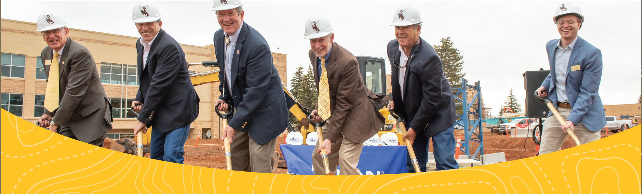 Board of Trustees and President Siedel breaking ground on the new Residence Halls