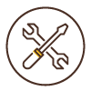 Icon of a screwdriver and wrench