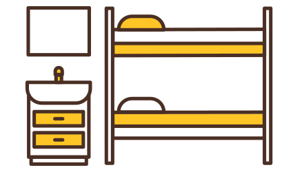 Icon of a bed
