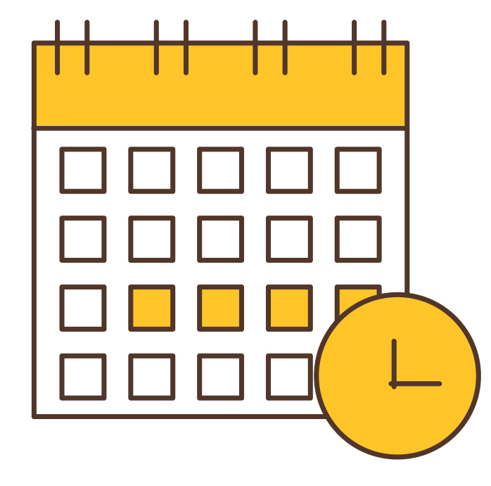 icon of a calendar with a clock