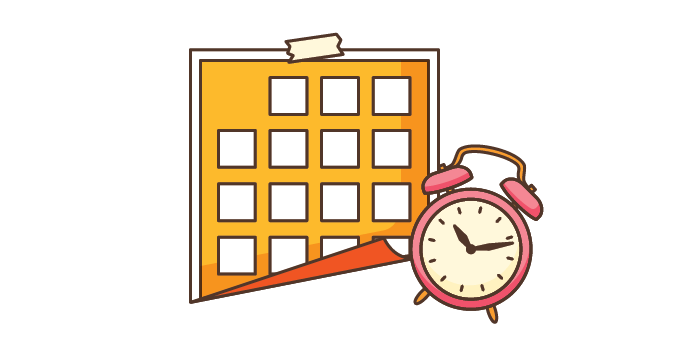 icon of a calendar with a clock