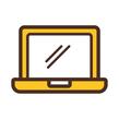 A small, brown and gold computer icon. 