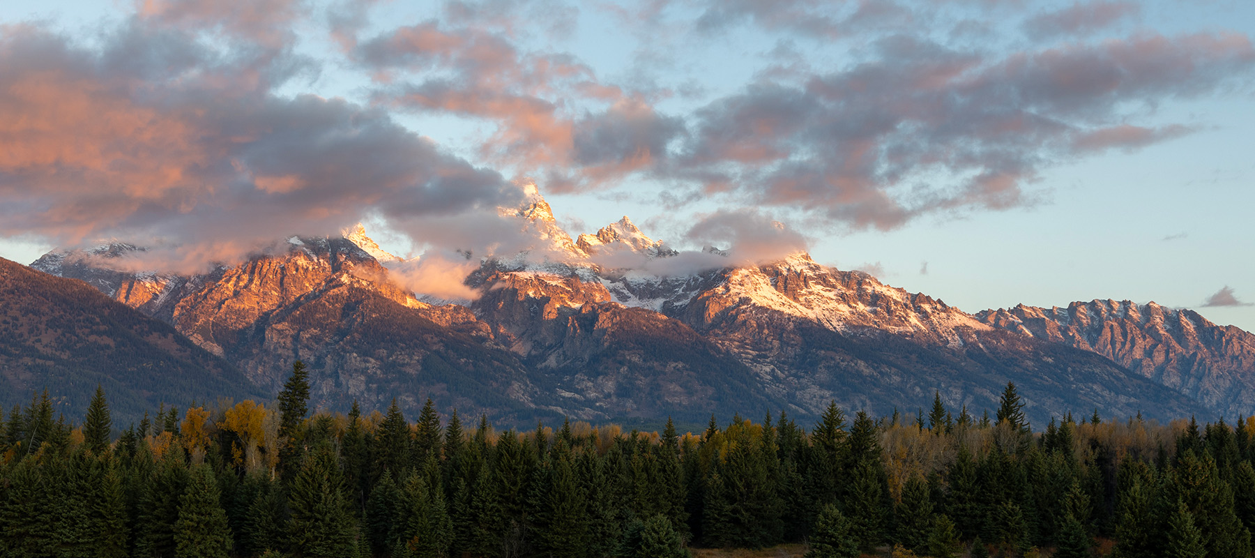 teton mountains at sunset