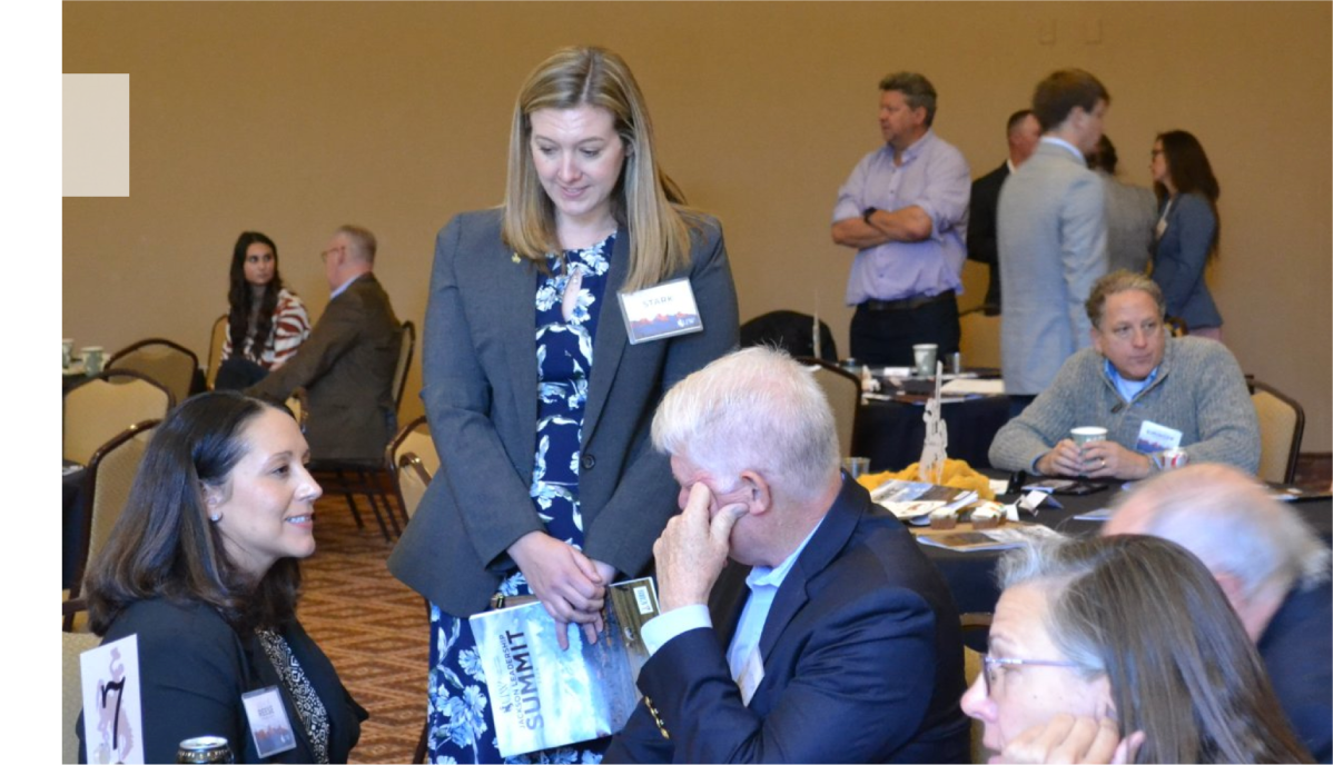 MBA student networking with professionals