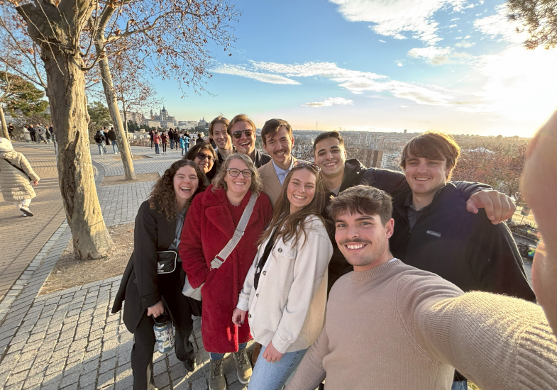 Group of Venture MBA students smiling while abroad