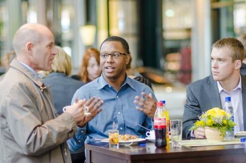 mba students in conversation