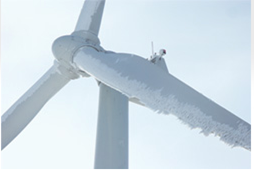 image2 photo of ice accumulation on the blade of a wind turbine