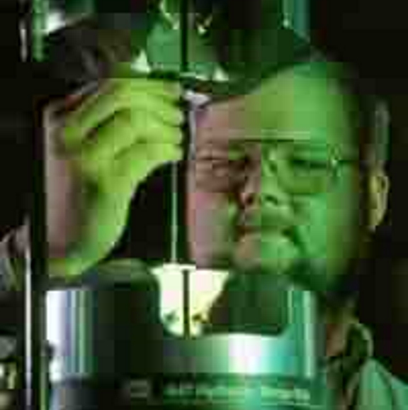 grad student does research in the composites laboratory