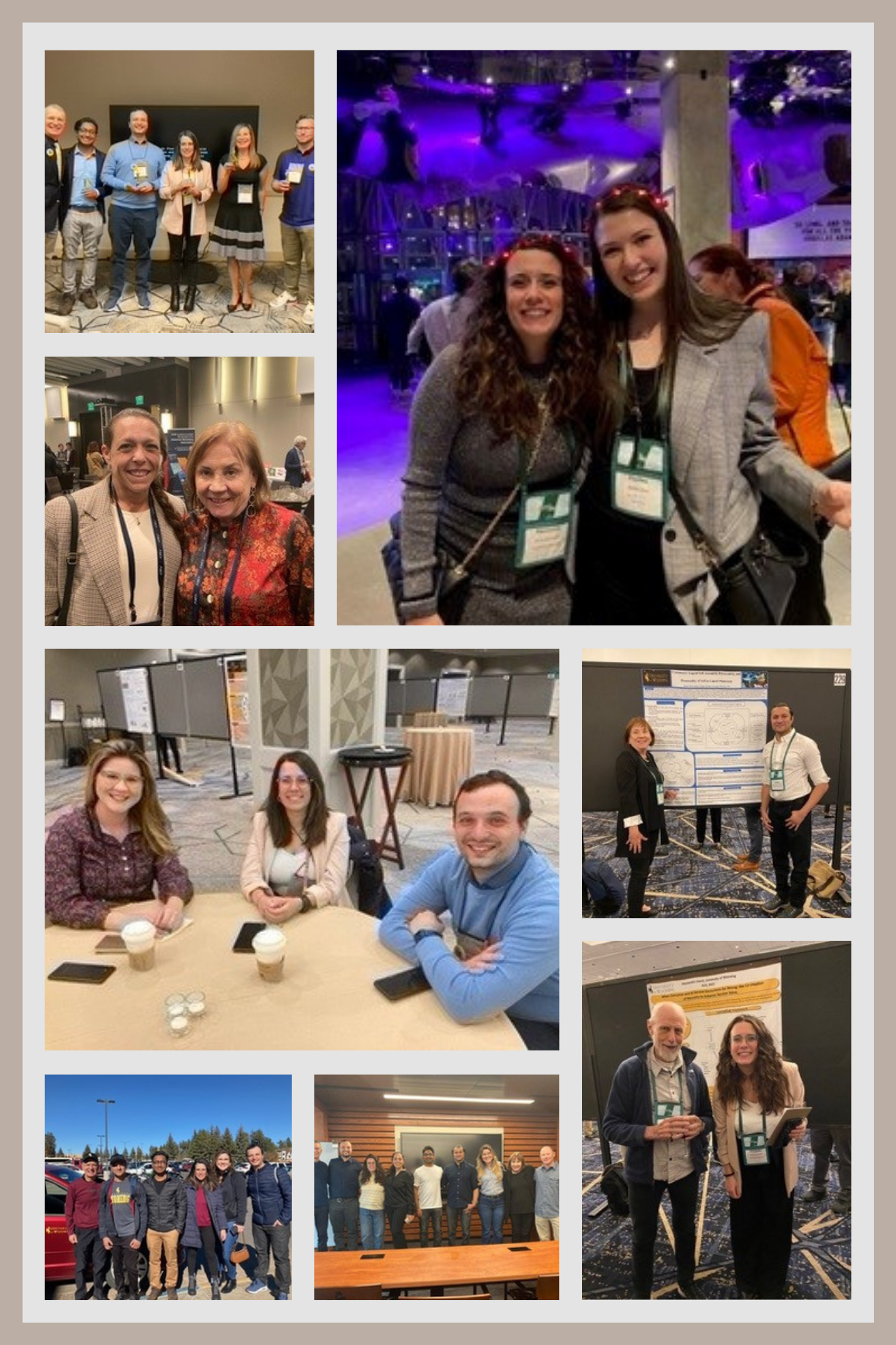 collage of graduate students in the marketing phd program at conferences, programs, and having fun.