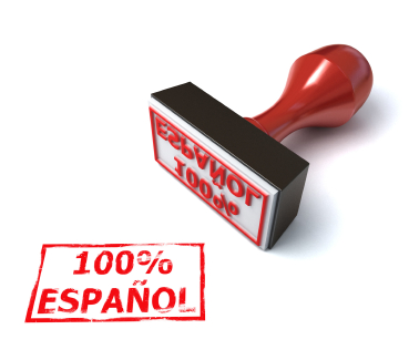 100 percent Espanol stamp