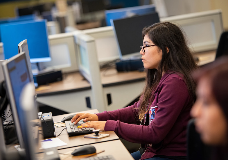 Girl using a computer