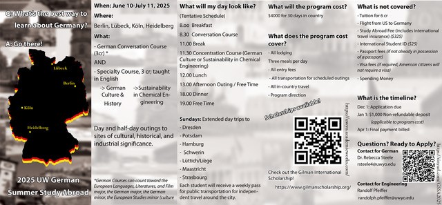 German Study abroad flyer
