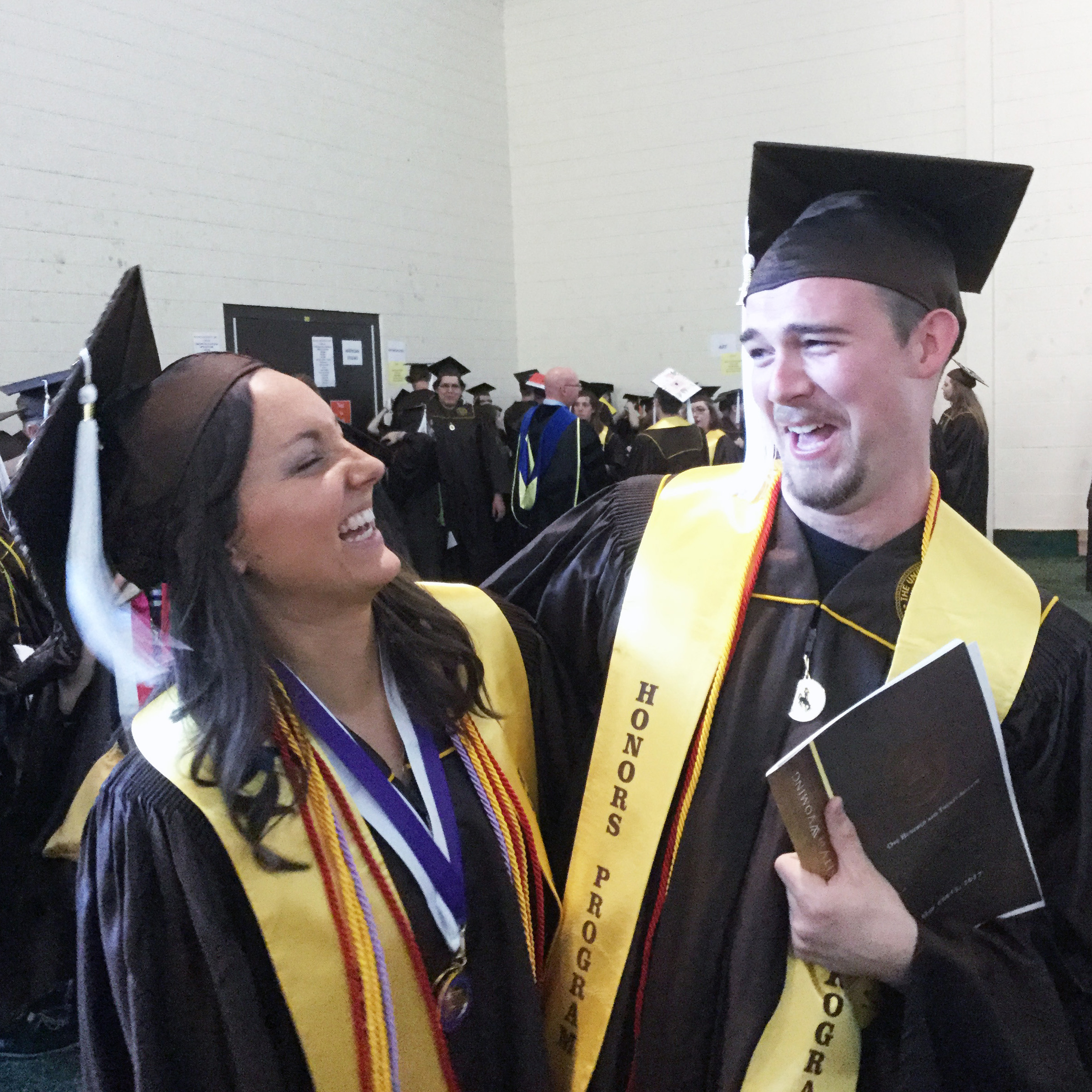 Graduate students in cap and gown
