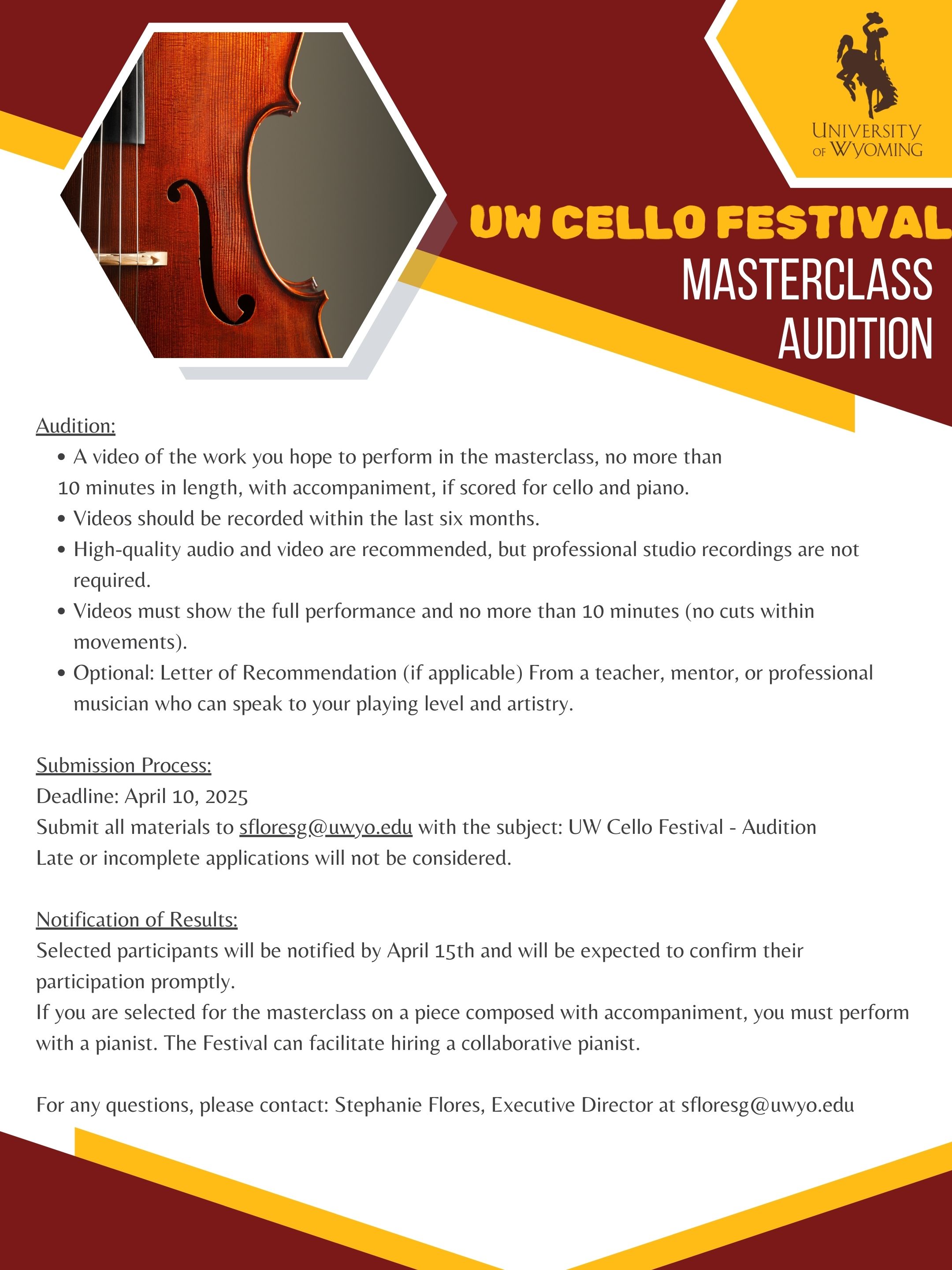 Audition guidelines