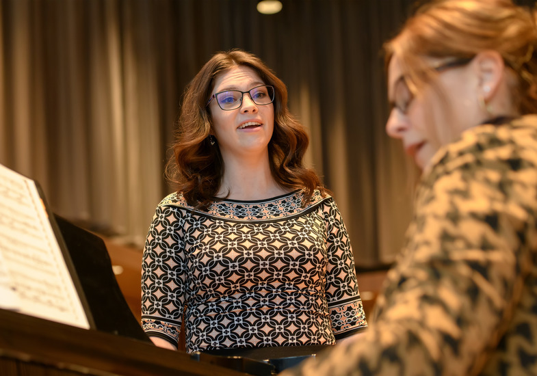 Vocalist performing with collaborative pianist
