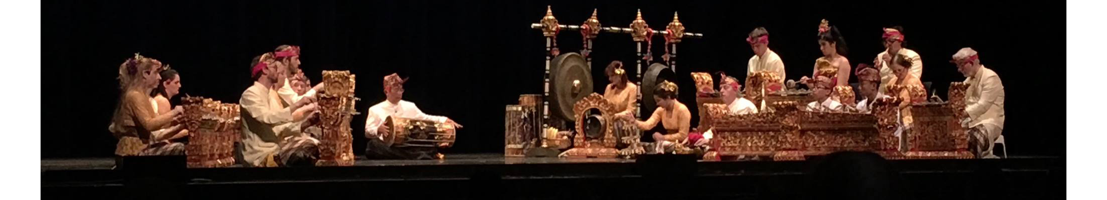 The Gamelan Candra Wyoga ensemble poses after a concert on the UW campus.