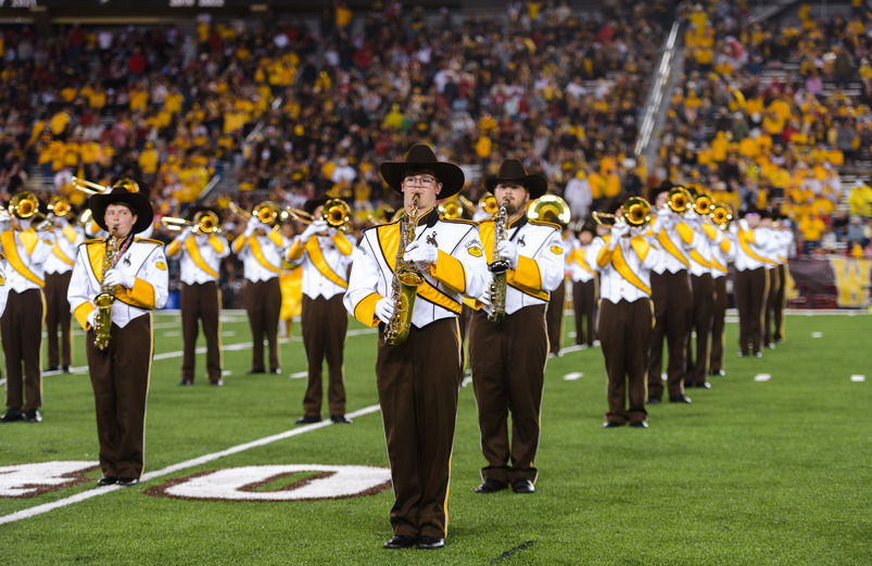 western thunder marching band on the field 