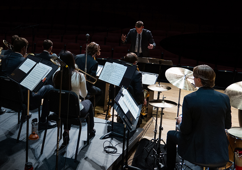 Group of students performing as a part of Jazz Fest