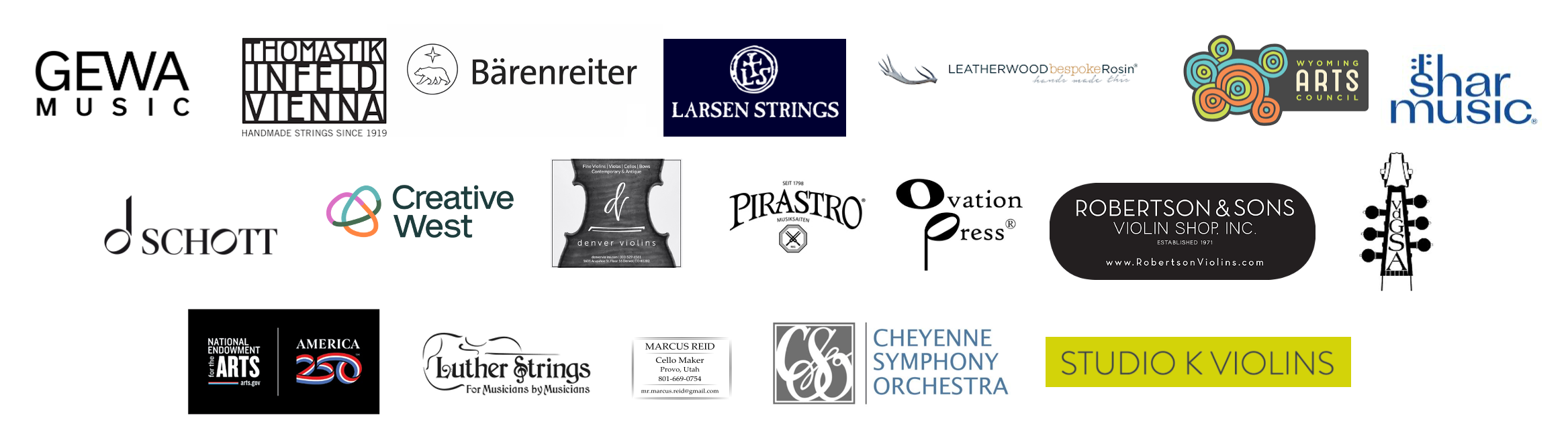 Sponsors of the UW Cello Festival