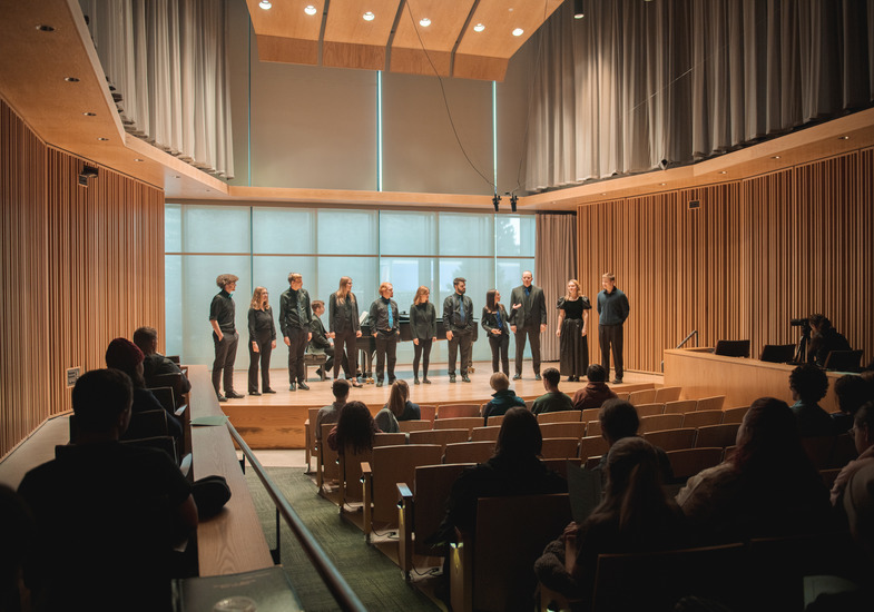 Vocal group performing in the BCPA Recital Hall