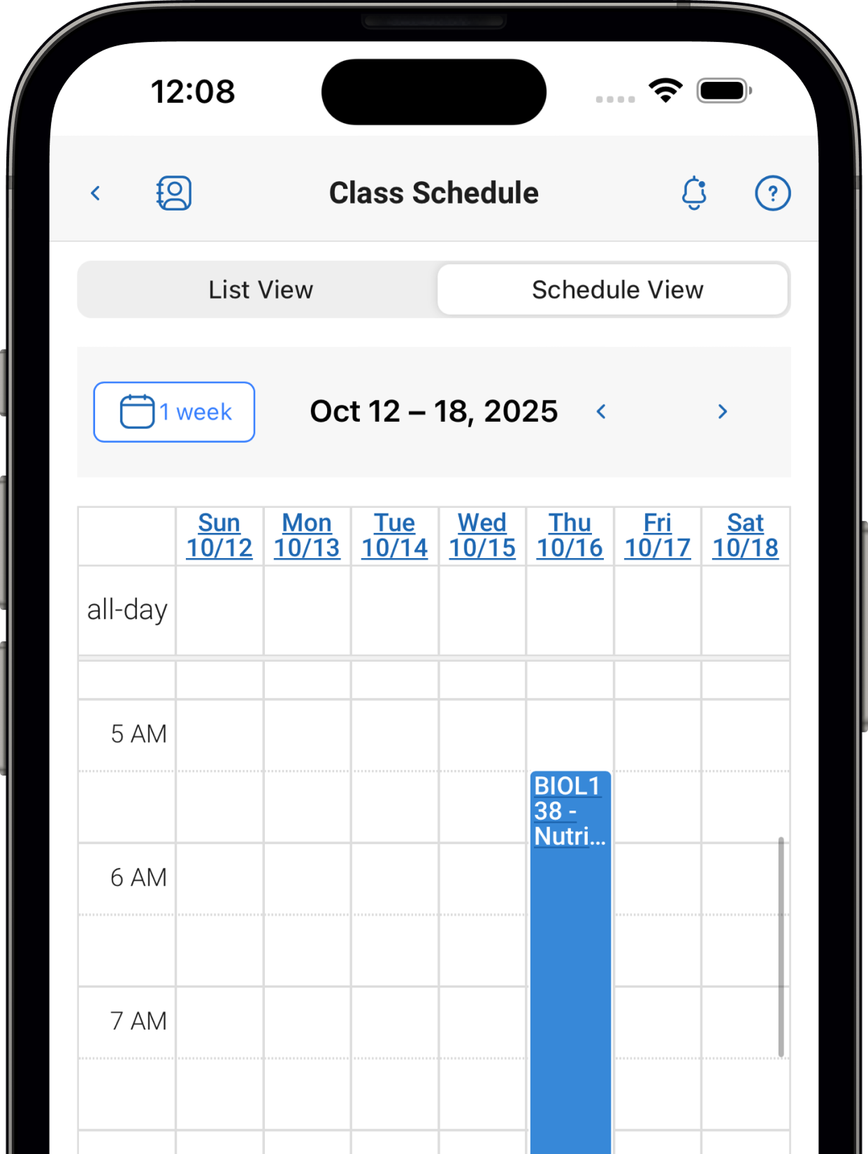 Navigate360 Upgraded Class Schedule Page