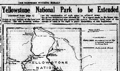 map on old newspaper page