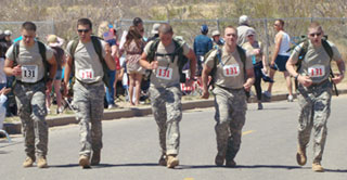 ROTC team in marathon