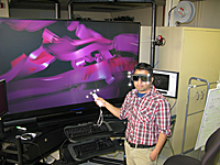 Man using 3D technology